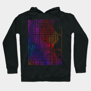 Milwaukee, USA City Map Typography - Colorful Hoodie